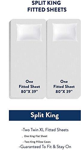 American Linen American Linen Adjustable King Bed Sheets 7 PCs Turquoise Solid -100% Egyptian Cotton 600 Thread Count-15 Inches Deep Pocket (Split-King)