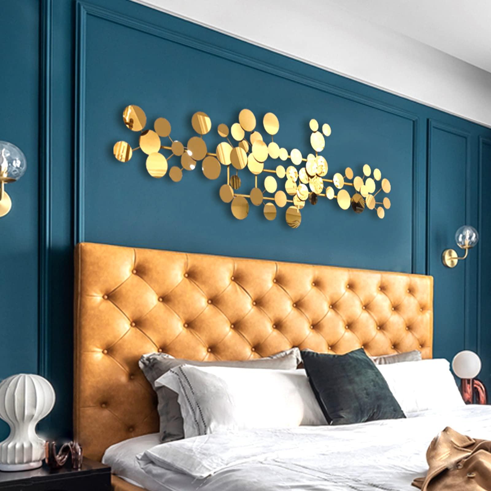 YUDACHU YUDACHU Metal Wall Art Gold Wall Decor for Living Room, Modern Geometric Wall Art Decor 59" 19.6" Large Luxury 3D Wall Accents for Bedroom, Dining Room, Wall Decorations Wall Sculptures