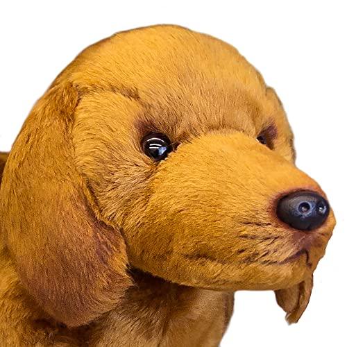 DEMDACO Standing Large Dachshund Dog Caramel Brown Children's Plush Stuffed Animal Toy