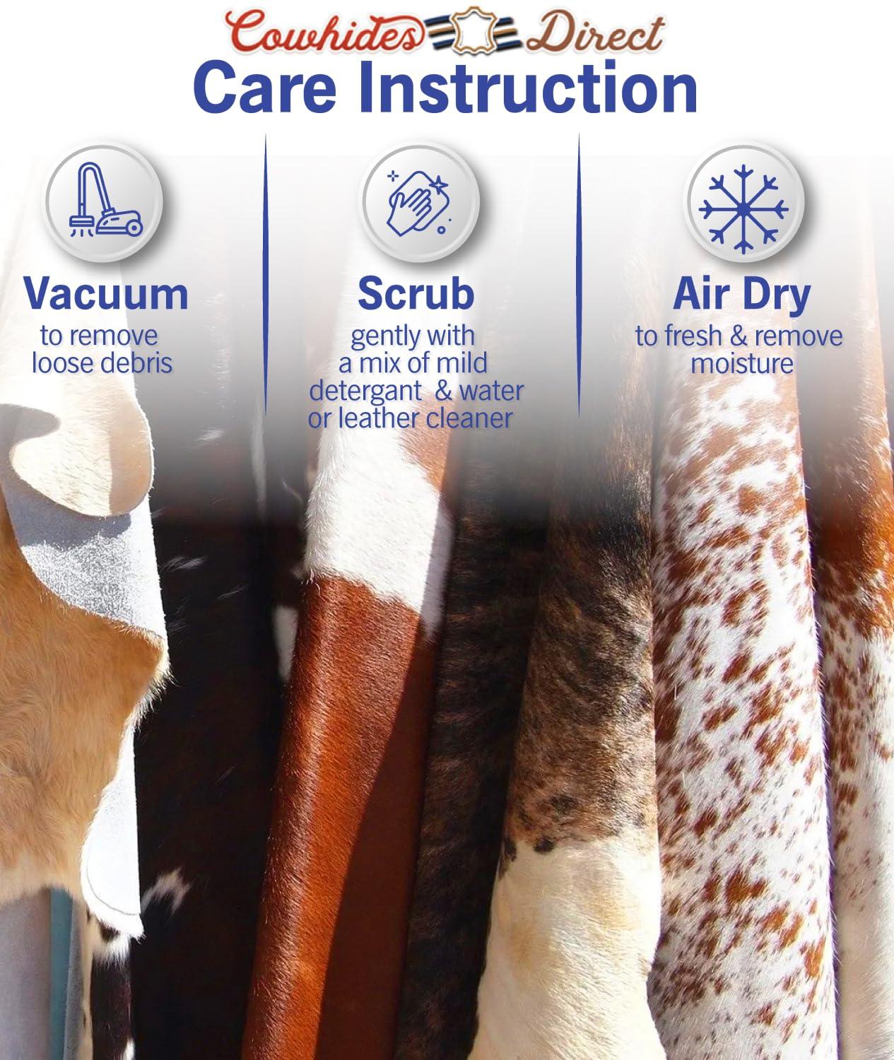 Cowhides Direct Cowhides Direct Genuine Cowhide Rug (Salt & Pepper) - Authentic Cow Rug with Non-Slip Suede Backing - Cow Rugs for Living Room, Bedroom & More - Decorative Rug (Black, 6x6 L)