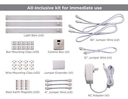 BLACK+DECKER BLACK+DECKER LED Under Cabinet Lighting Kit, 3-Bars, 12in. Each, DIY Tool-Free Install w/Magnetic Option, Daylight, 5000K, 1290 Lumens (LEDUC12-3DK)