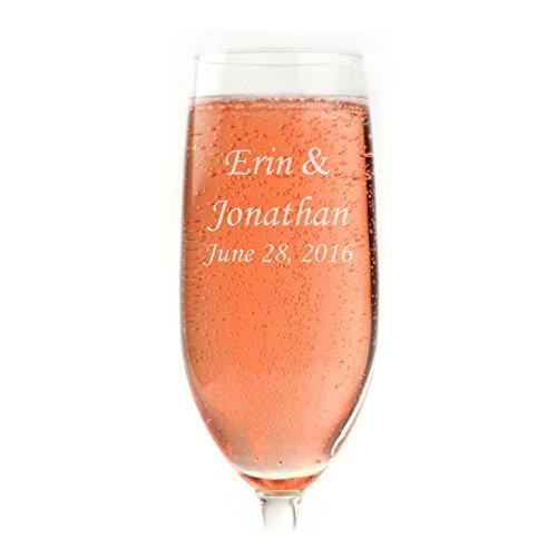 Glass With a Twist Personalized Champagne Flute Engraved with Your Custom Text