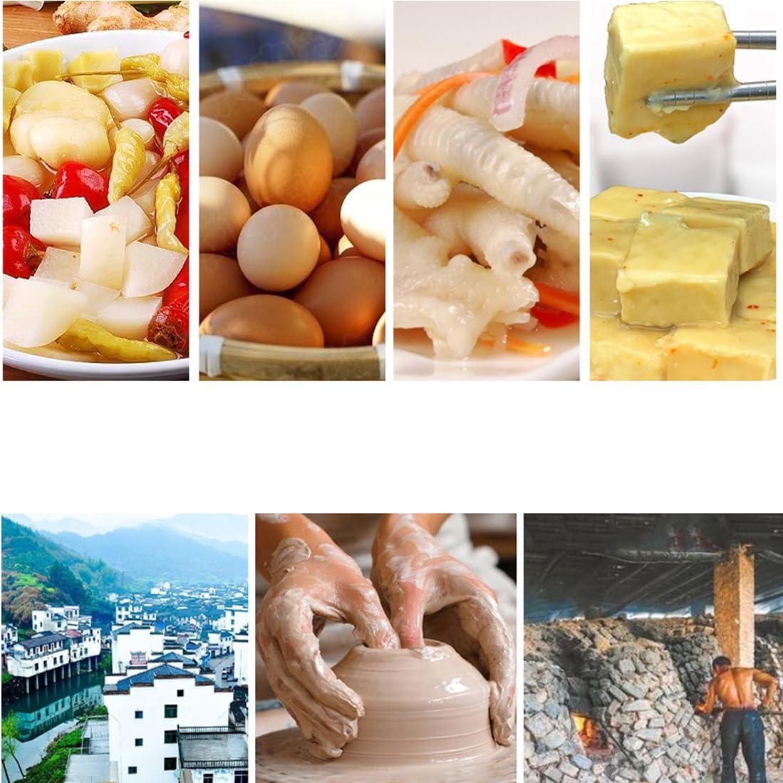 JAJKAFCL JAJKAFCL Large Traditional Chinese Porcelain Pickle Jar, Natural Ceramic Fermentation Crock Pickling Pot,Fermenting Jar with Water Seal Airlock Lid Stoneware Fermenter for Ki 8L (Size : 5L)