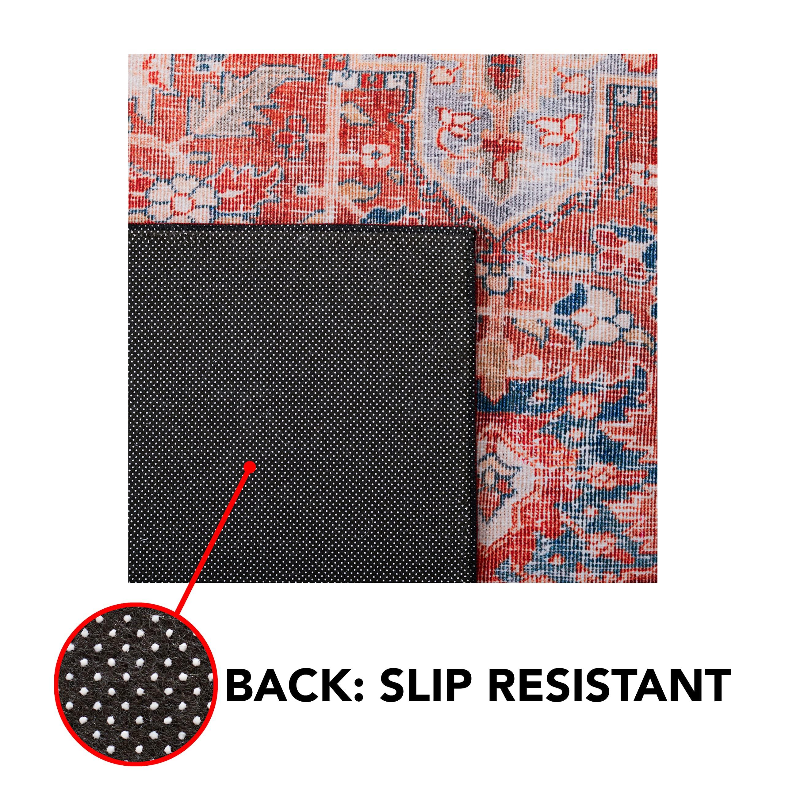 Safavieh SAFAVIEH Tucson Collection Area Rug - 8' x 10', Rust & Navy, Persian Medallion Design, Non-Shedding Machine Washable & Slip Resistant Ideal for High Traffic Areas in Living Room, Bedroom (TSN168P)