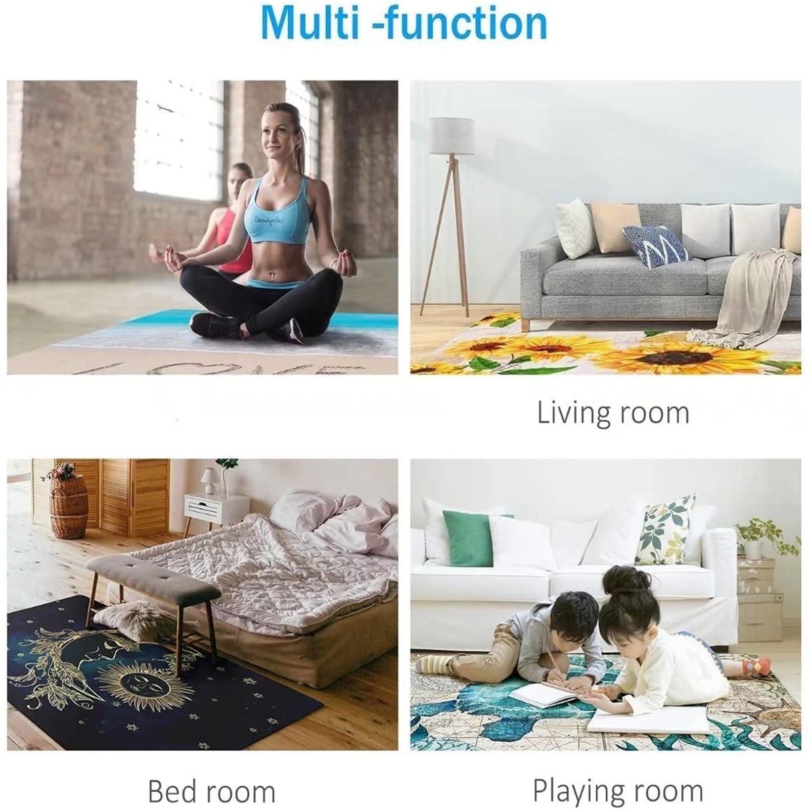 NALUGI 3D Modern Minimalist Living Room Rugs, Golden Geometric Lines Border Black Apartment Carpet, Area Rug Do Not Fade Pattern Clear Apply to Door Mats Porch Hotels,34ft/90 * 120cm