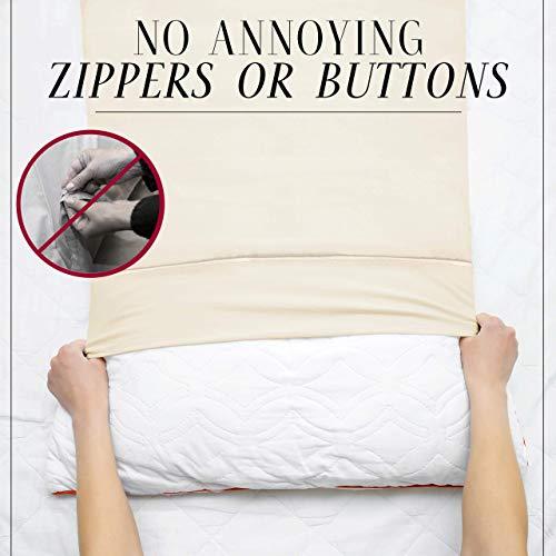 Italian Luxury Italian Luxury Body Pillow Cover - Soft 21\" x 60\" Microfiber Long Pillow Case w/ No Zipper - Fits 20\" x 54\" Pillow, Machine Washable, Black