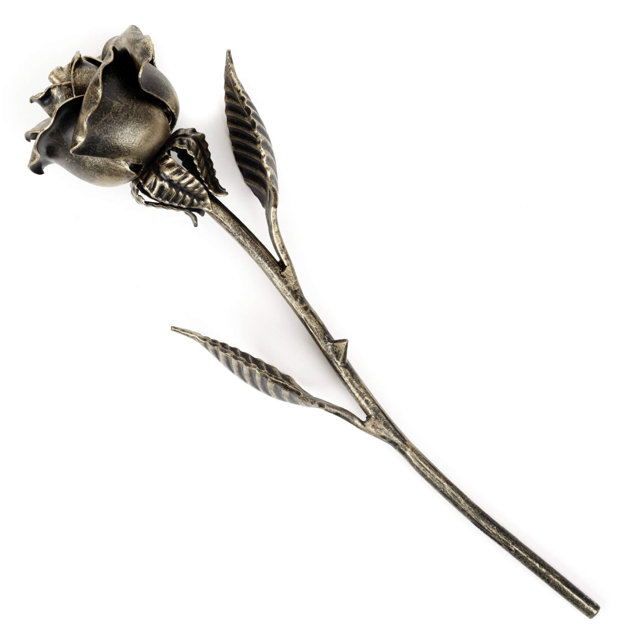 MakuliSmit MakuliSmit Handcrafted Bronze Metal Rose - Solid Gift of Everlasting Love - 8th 19th Wedding for Her