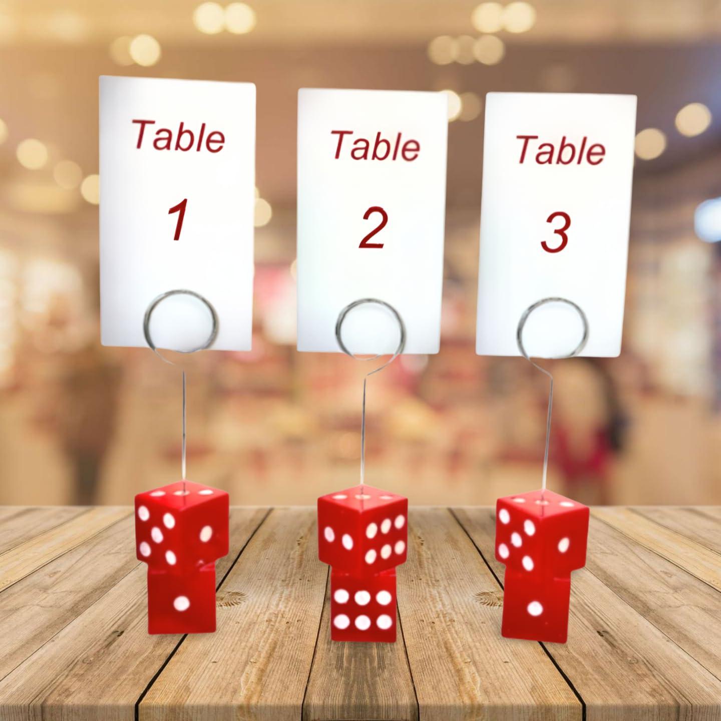 Twilight Bunco Events Bunco Dice Table Number Stands - Premium Acrylic Place Card Holders with Numbers 1-3 for Casino Weddings or Bunco Game Supplies