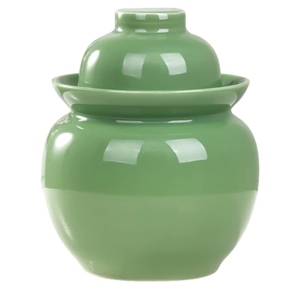 QPZK QPZK Traditional Chinese Porcelain Pickle Jar, Ceramic Fermentation Crock Pickling Pot,Fermenting Jar with Water Seal Airlock Lid Stoneware Fermenter for Sauerkraut green-10KG