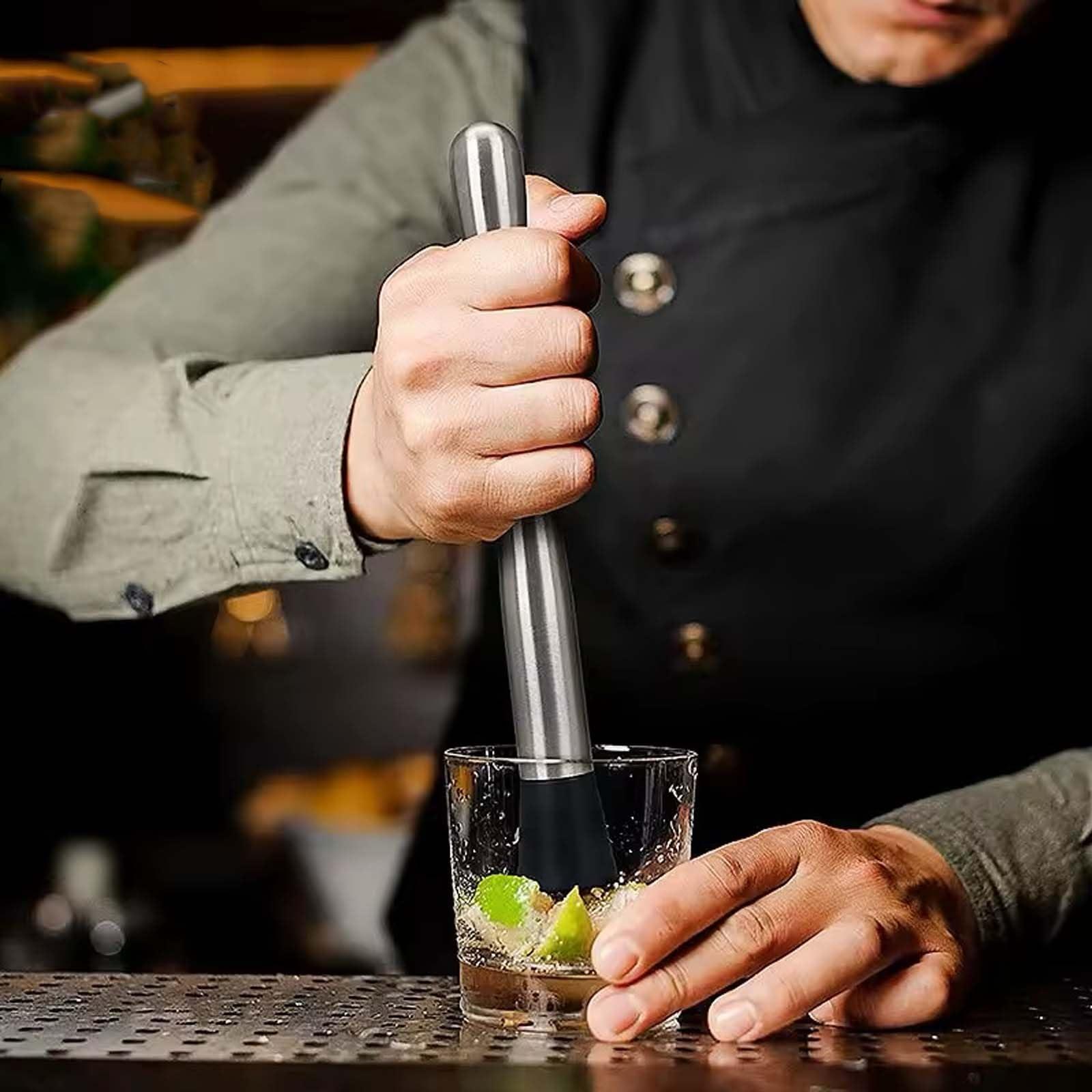 FANMHY 10 PCS Muddler for Cocktails Stainless Steel Drink Muddler 8 Inch Long Mojito Muddler Bar Muddler Tool Muller for Drinks Ice Crusher Bartender Tools Set Home Bartender Bars Accessories