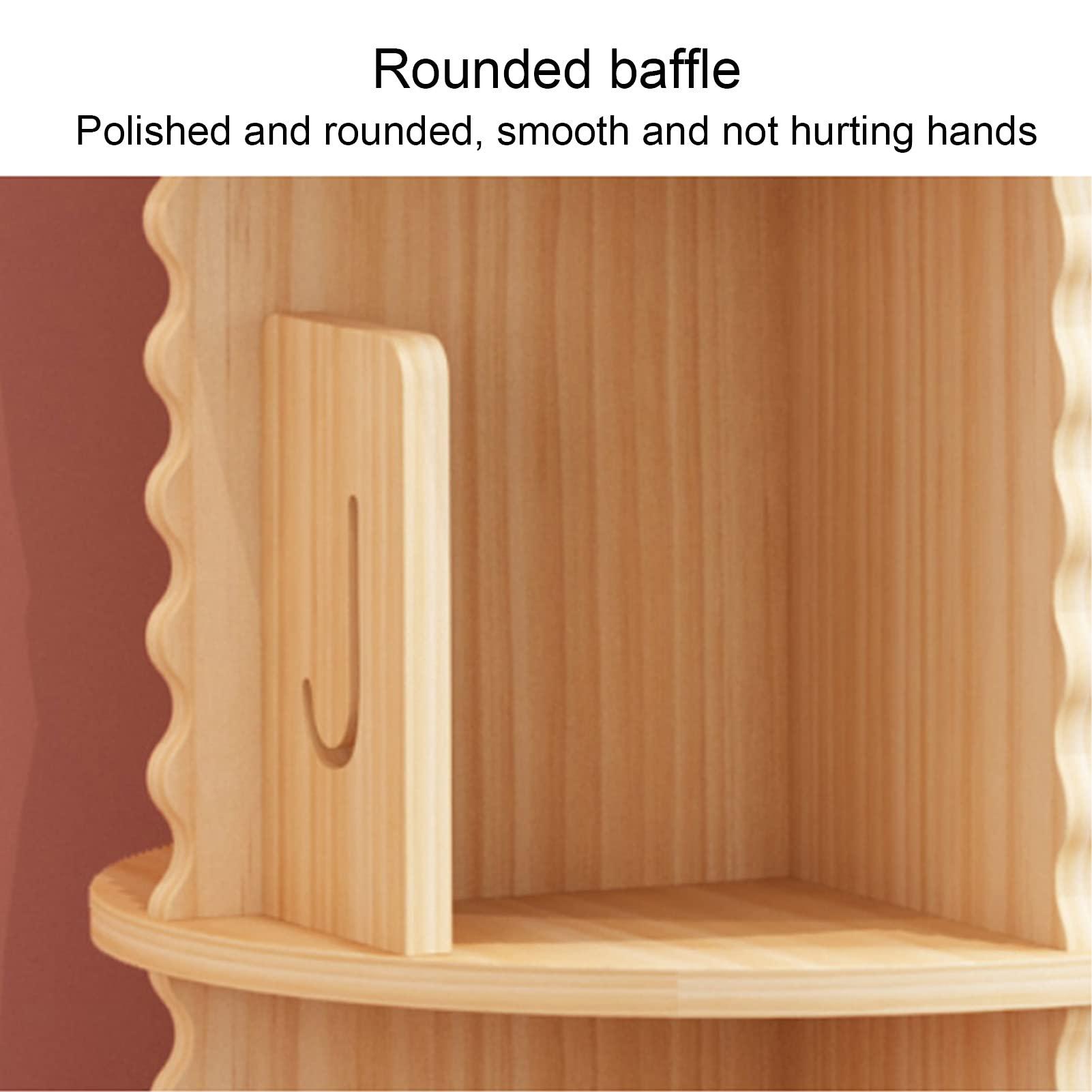 JKGHK JKGHK Round Revolving Bookcases, Solid Wood Removable Freestanding Bookcase, with Universal Wheels 360 Rotatable Book Racks Storage Rack, Home/Office/Kids Room