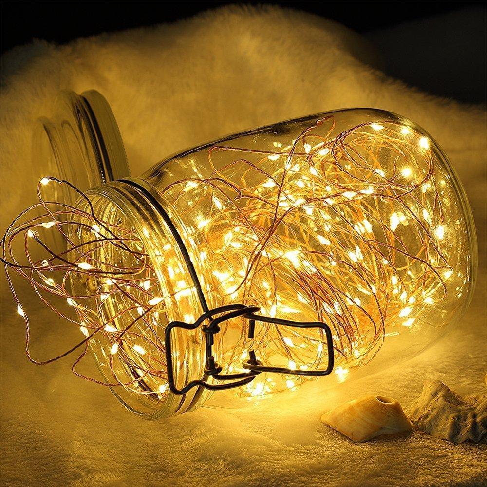 ER CHEN ER CHEN 165ft Led String Lights,500 Led Starry Lights on 50m Copper Wire String Lights + 12V DC Power Adapter(Warm White)