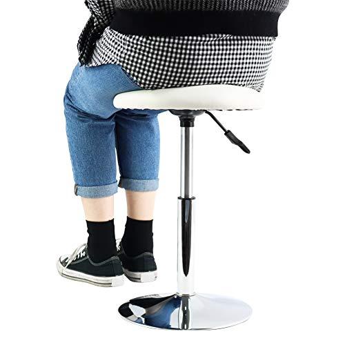 FURWOO FURWOO Round Vanity Stool Height Adjustable Shop Stools Swivel Office Stool Chair Counter Stool Mini Bar Stool Small(White)