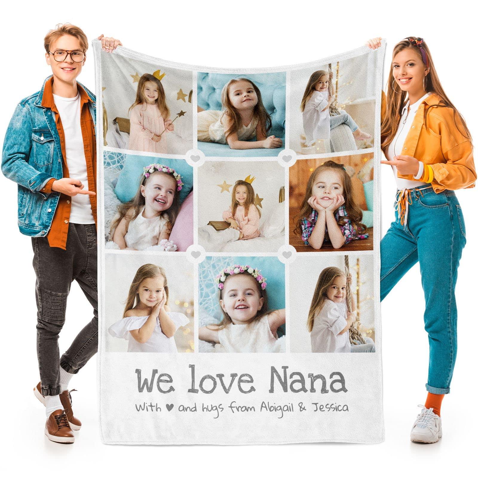 Printwoo Printwoo Custom Blankets with Photos, Personalized Photo Blankets Using My Own Photos, Customized Blankets with Pictures, Personalized Gifts for Women Men Baby Child, Personalized Gifts for Family
