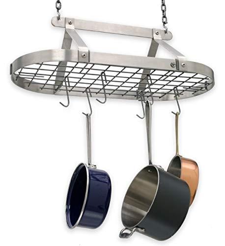 Enclume Enclume Décor Classic Oval Ceiling Pot Rack, Stainless Steel