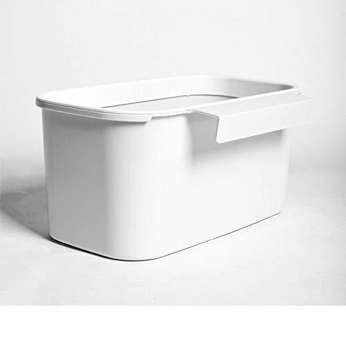Suuim Garbage Bin Trash Can, Square Garbage Bag Holder Trash Can Kitchen Garbage Bag Cupboard Door Back Hanging Drawer Storage Rack Cabinet Trash Rack (White)