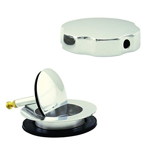 Westbrass Westbrass D50P27-05 27" Cable Drive Bath Drain Trim Kit with Rotary Overflow Cover Knob, Pop-Up Stopper and SCH. 40 PVC Fittings, Polished Nickel