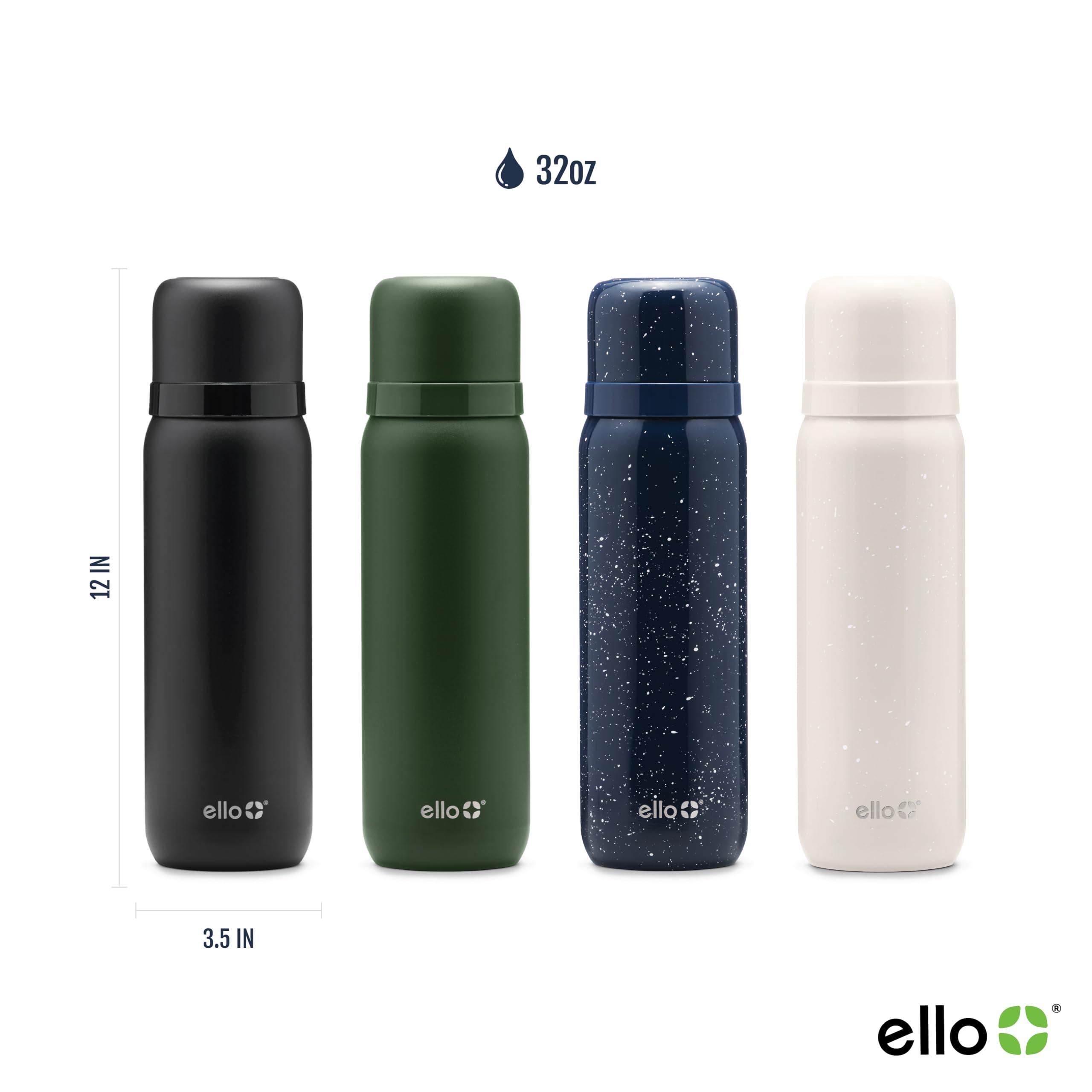 Ello Ello Therma 32oz Insulated Stainless Steel Thermos for Hot & Cold Beverages with Leak Proof Lid & Built-in Cup, Triple Wall Insulation, Hot 24 Hrs, Perfect for Coffee,Tea, Dishwasher Safe, Green