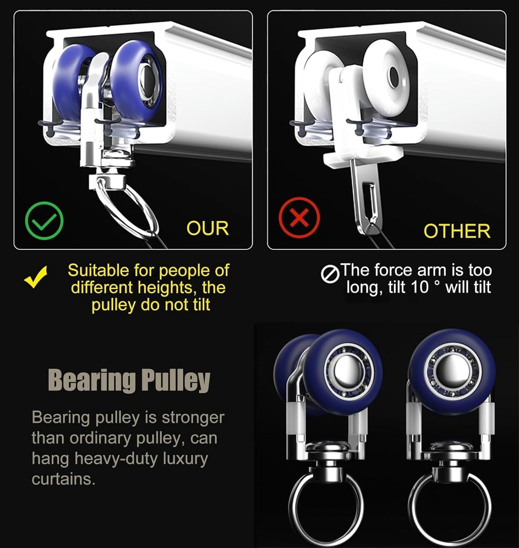 BTURYT BTURYT Heavy Duty Curtain Track Ceiling Mount for Heavy Curtains, Home Commercial Extra Long Straight Curtain Rail Room Divider, 2mm Thick Curtain Rod for Living Room Bedroom Study~/