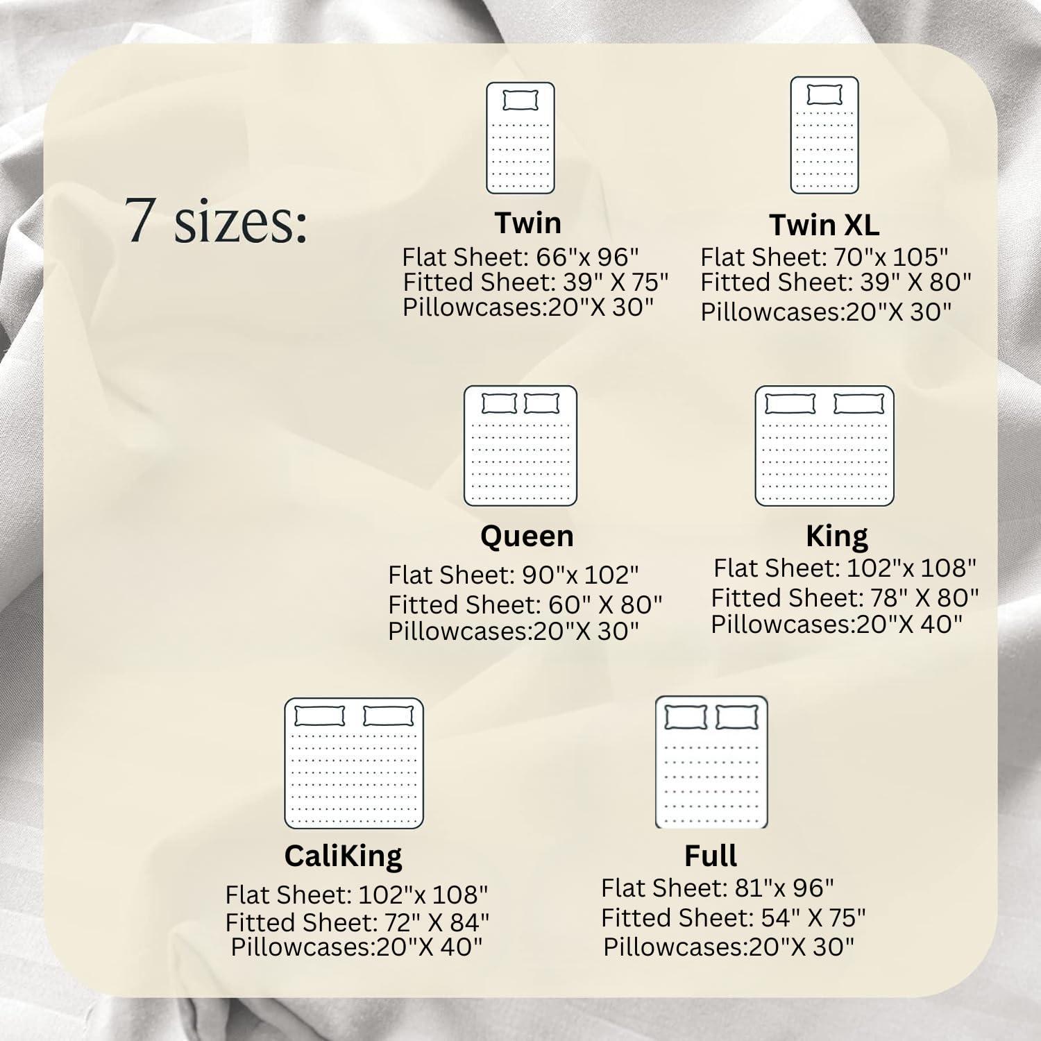 NON Sticky cotton Queen Size Sheet Set - 6 Piece Set - 400-Thread-Count 100% Egyptian Cotton Bed Sheets - Deep Pockets - Easy Fit - Bed Sheets Queen Size Set - Burgundy Stripe Bed Sheets - Queens Sheets - 6 PC