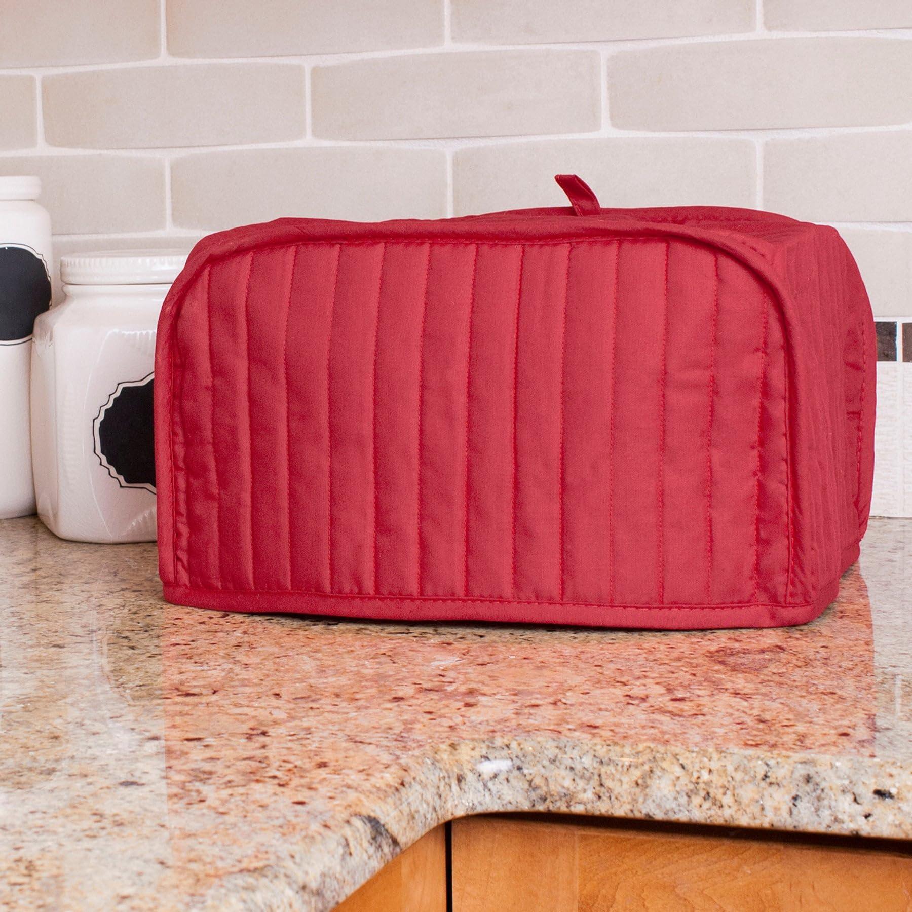 Ritz Ritz Premium Universal Four Slice Toaster Cover, 11.25\" x 7.25\" x 10.5\", Polyester and Cotton Quilted, Fingerprint Protector, Super Soft Appliance Cover And Dust Cover, Paprika Red