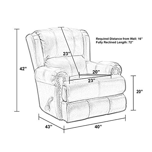 Catnapper Catnapper James Deluxe Glider Recliner in Chocolate Top Grain Italian Leather