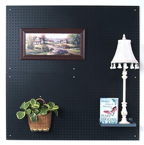 Triton Products Tempered Wood Pegboard TPB-2BKF 24-Inch W x 48-Inch H x 1/4-Inch D Custom Painted Heavy Duty Round Hole Pegboards, Jet Black