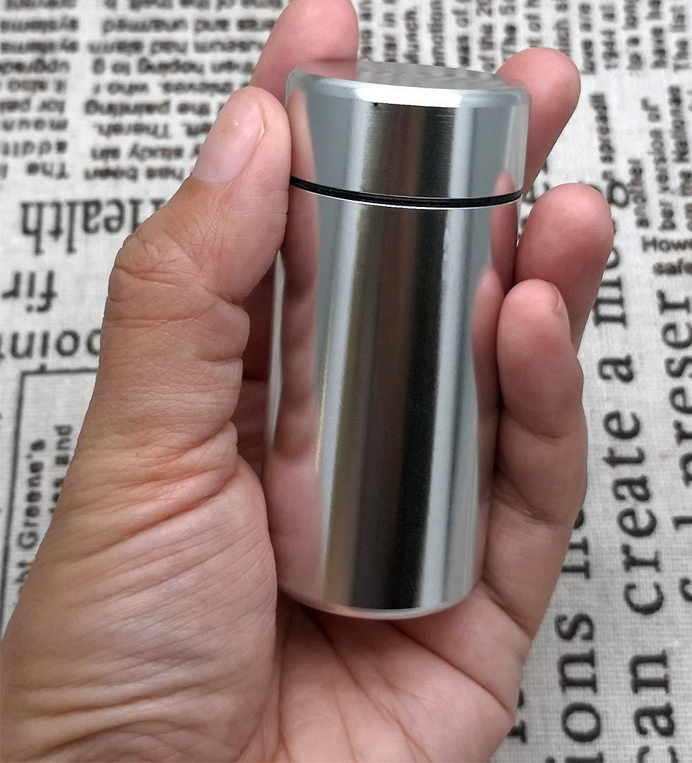 FAYALA FAYALA Portable Aluminum Storage JarMetal Waterproof Small Herb Spices Container and Small Tea and Coffee Bottle 3Packs (3 SILVER)