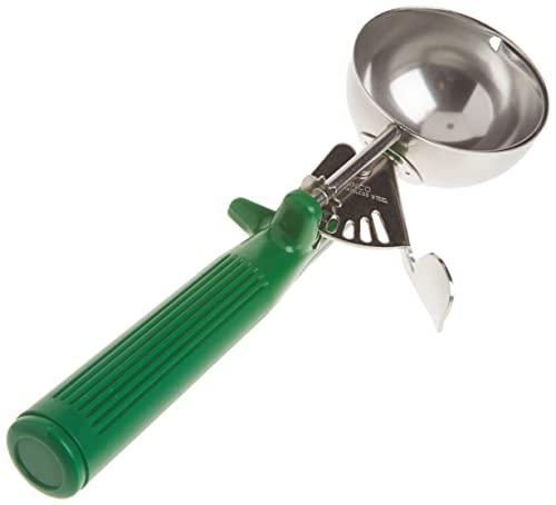 Winco Winco Ice Cream Disher with Green Handle, Size 12, Two and two third ounces, Stainless Steel