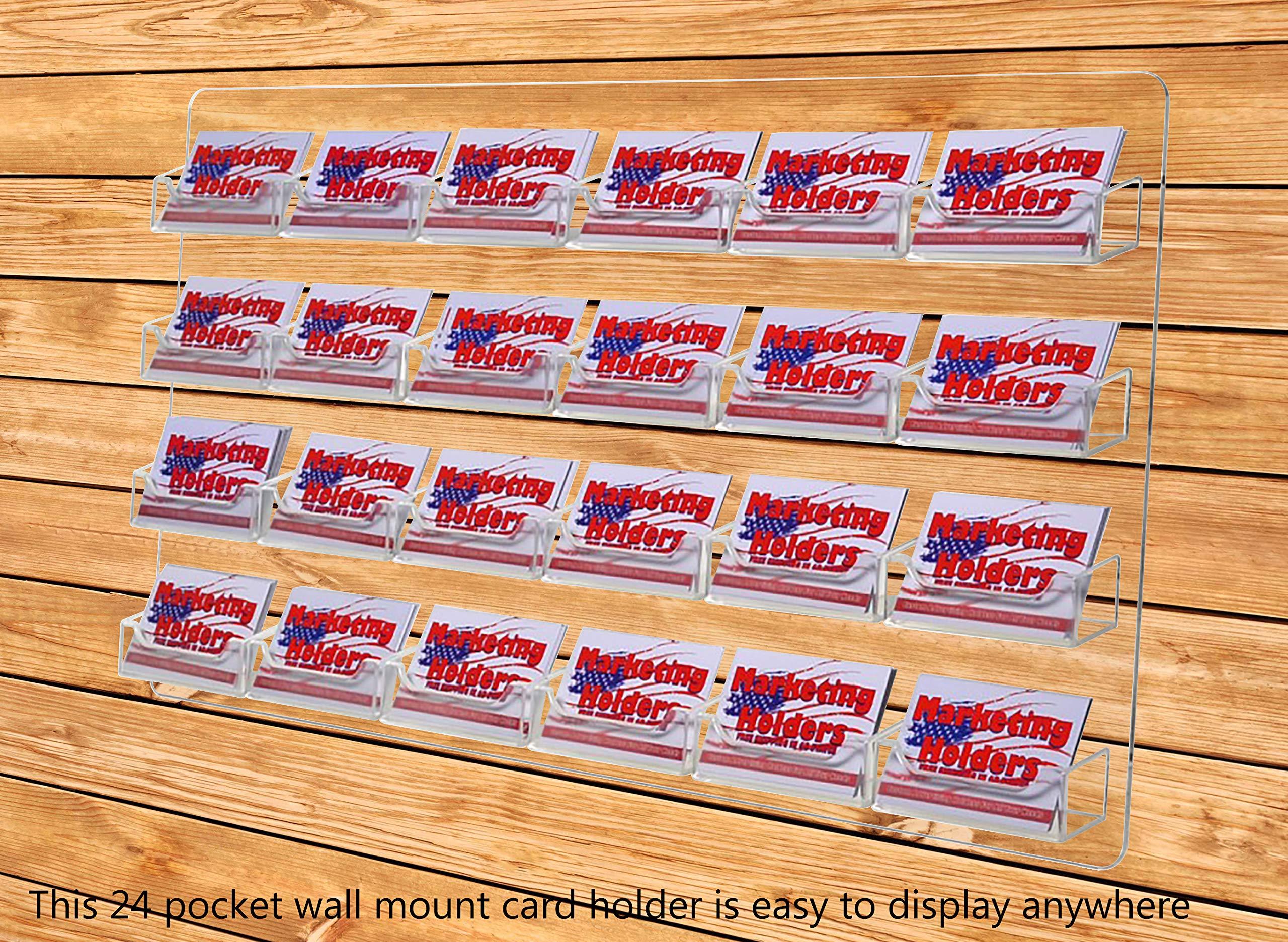 Displays2go Displays2go Business Card Holder, 24 Pockets, Wall Mount, 0.75-Inch Deep Pockets (Clear Acrylic)