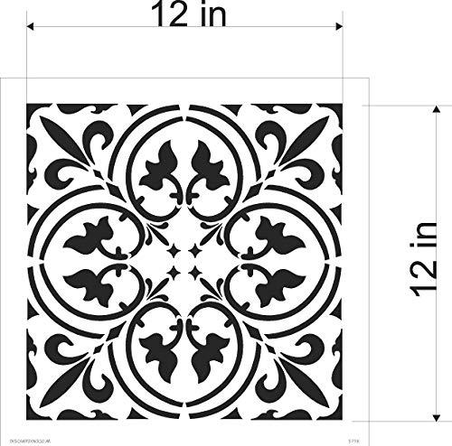 Designer Stencils Scroll Tile Wall Stencil | Reusable Plastic Stencil for Painting Tiles & Walls | Durable Drawing Patterns for Decoration | 3798 by Designer Stencils