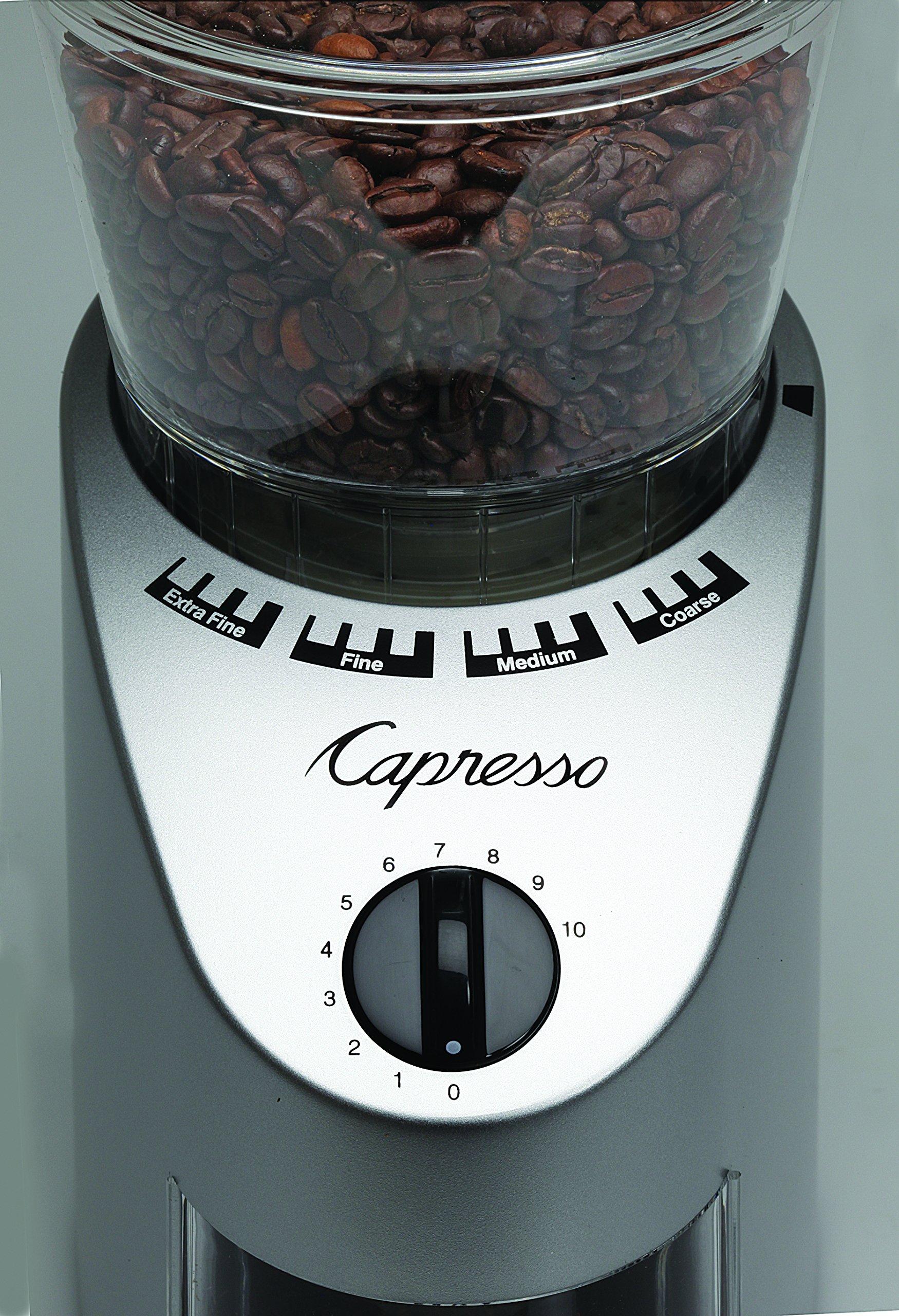 Capresso Capresso 560Infinity Conical Burr Grinder, Brushed Silver, 8.5-Ounce
