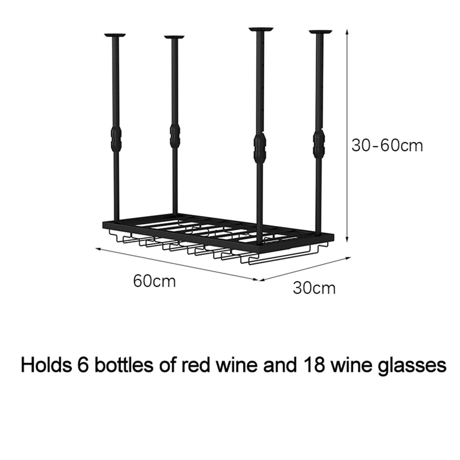 V3VOGUE V3VOGUE Ceiling Wine Glass Rack, Ceiling Mounted Wine Bottle Holder, Hanging Wine Glasses Storage Hanger Organizer, Wine Glass Drying Rack for Kitchen,Bar and Restaurant 80/100/120cm