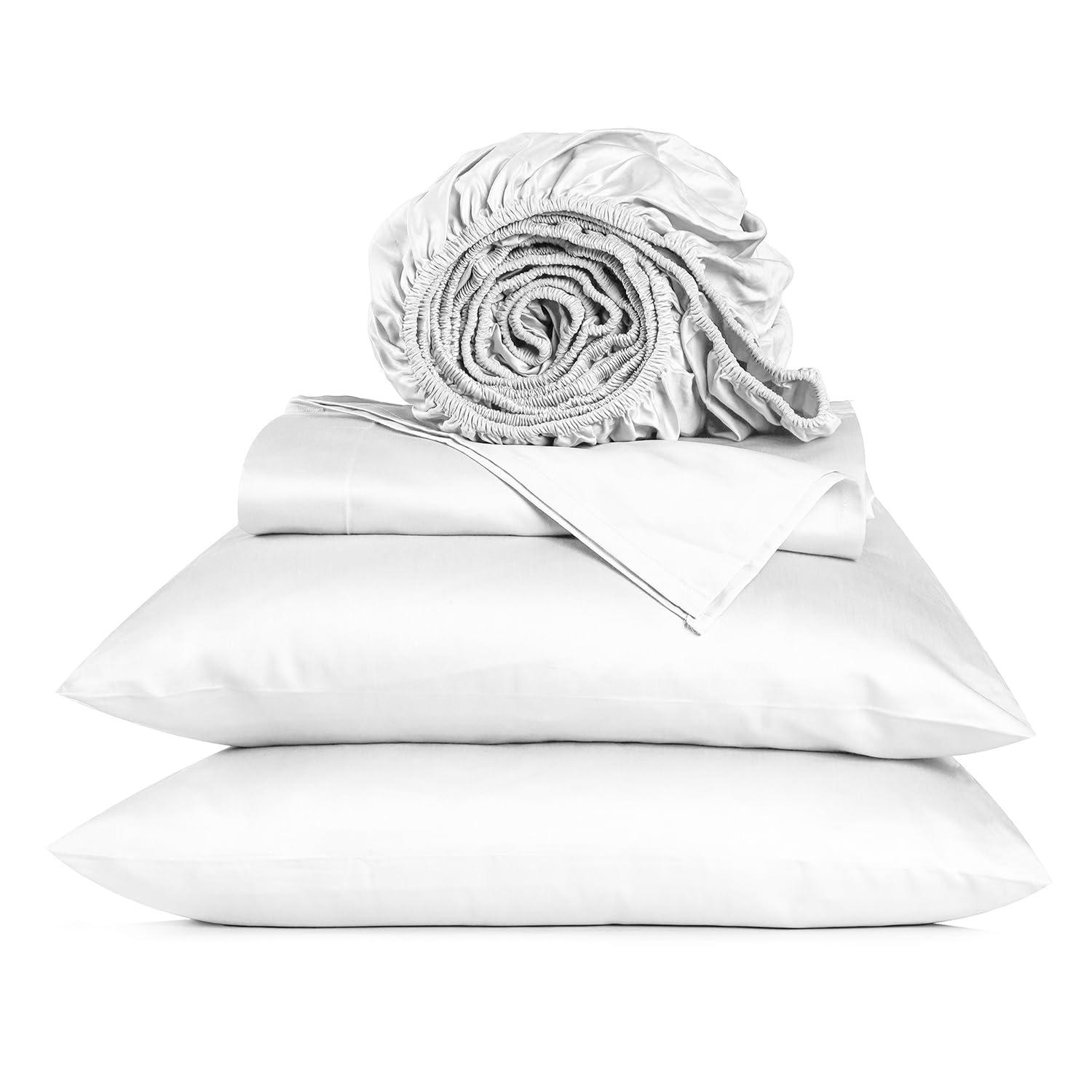 Sophia Cotton Club Luxury 1800 Thread Count Heavy Egyptian Cotton 4-PCs Sheet Set Fits Mattress 26-28\'\' Fully Elastic Deep Pocket (Emperor Size) (Stripe, Beige)