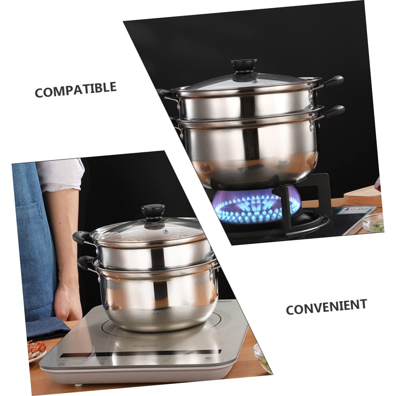 Zerodeko Zerodeko Kitchen Steam Pot Lightweight Compact Stainless Steel Stock Pot for Soup Steaming