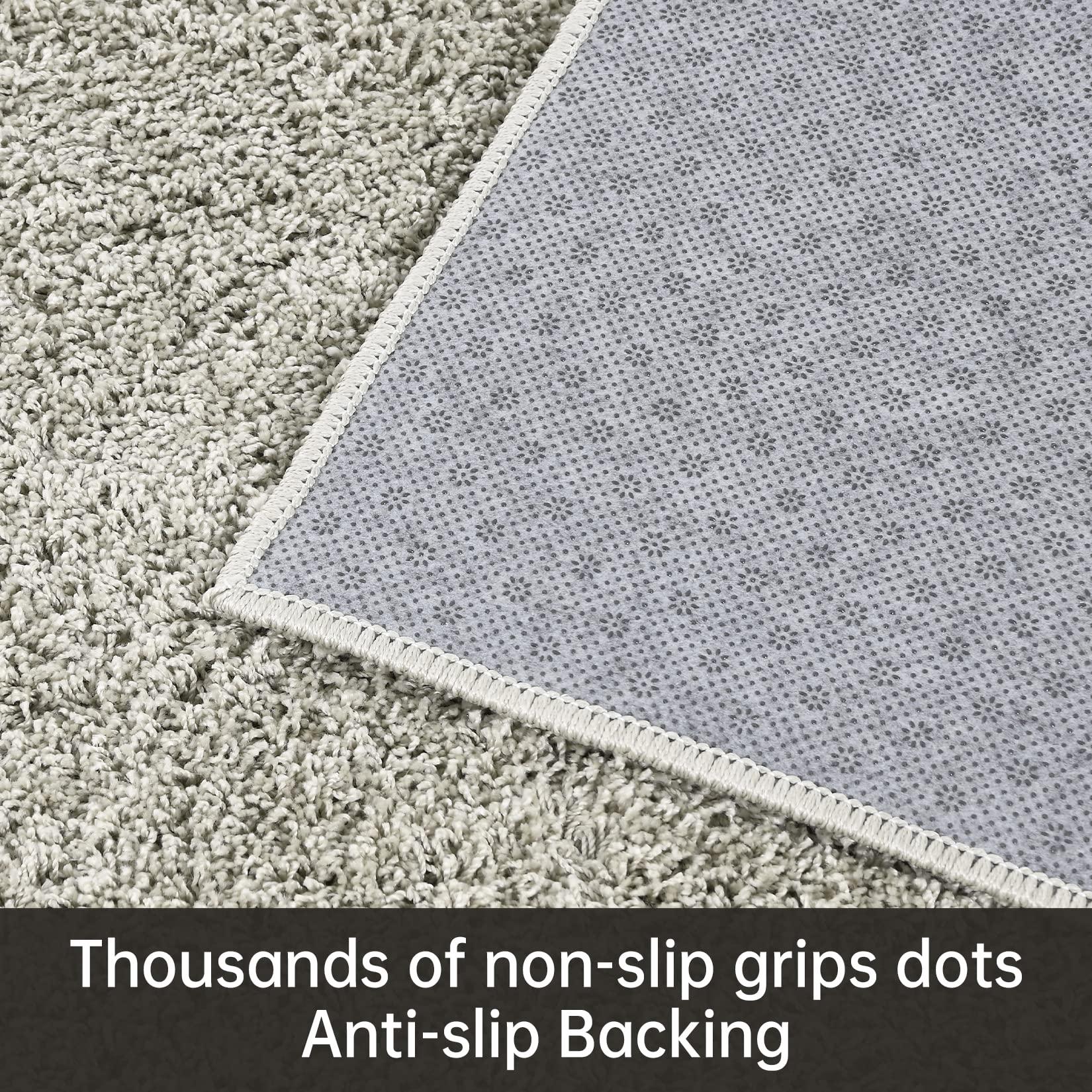 NANAN NANAN Living Room Rug 10x13 Shag Plush Rugs for Bedroom College Dorm Room Non Shedding Fluffy Bedside Rug Soft Shaggy Office Carpet Fuzzy Rugs for Nursery Aesthetic Rugs Ivory Grey