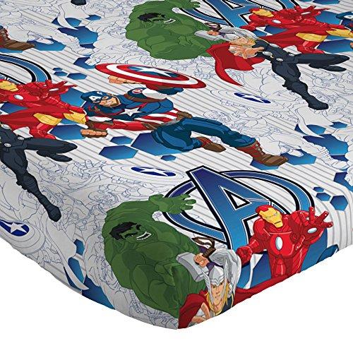 Jay Franco Marvel Avengers Blue Circle 5 Piece Full Bed Set - Includes Reversible Comforter & Sheet Set - Bedding Features Captain America & Iron Man - Fade Resistant Microfiber (Official Marvel Product)