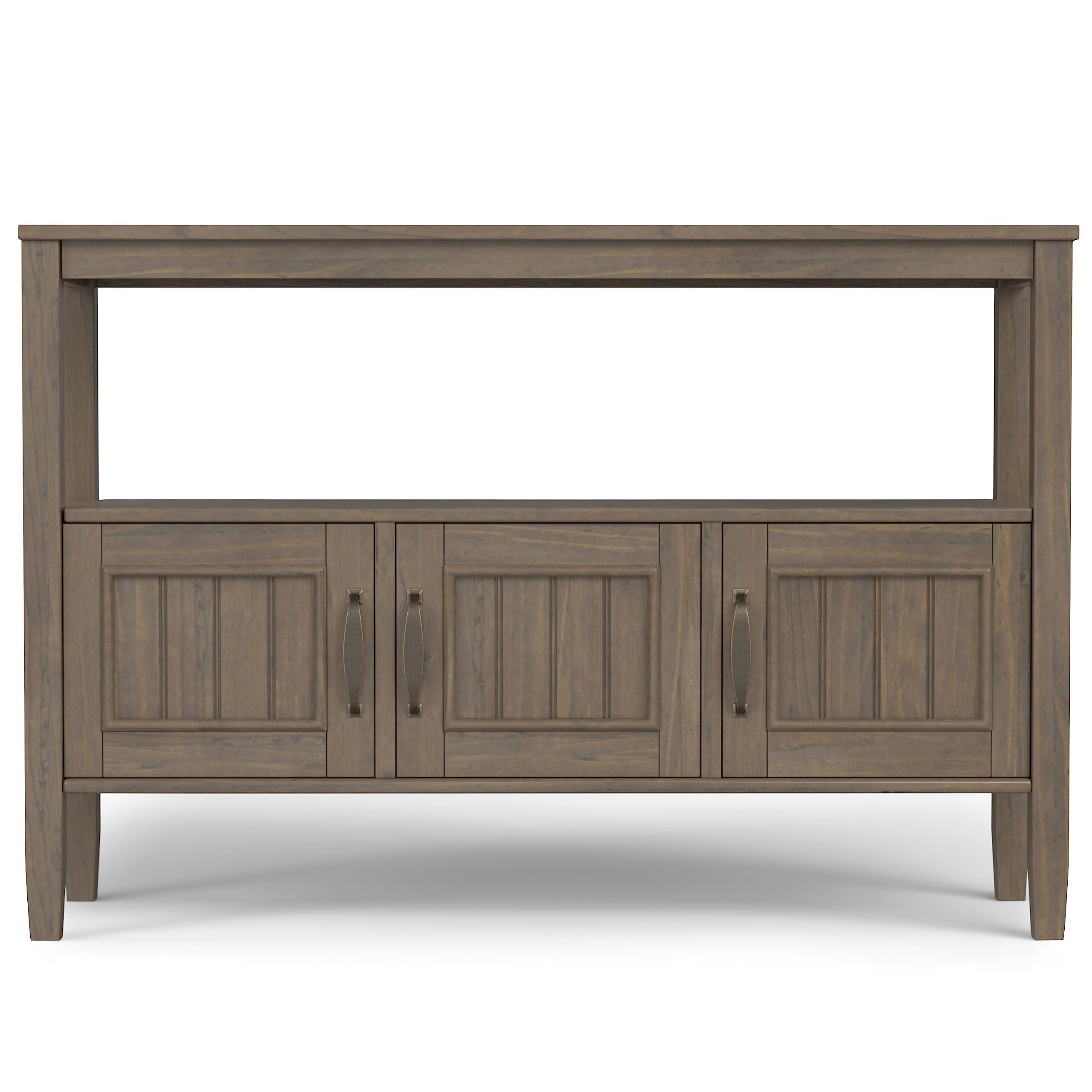 SIMPLIHOME SIMPLIHOME Lev Solid Wood 48 Inch Wide Contemporary Console Table in Smoky Brown, for The Living Room, Entryway and Bedroom