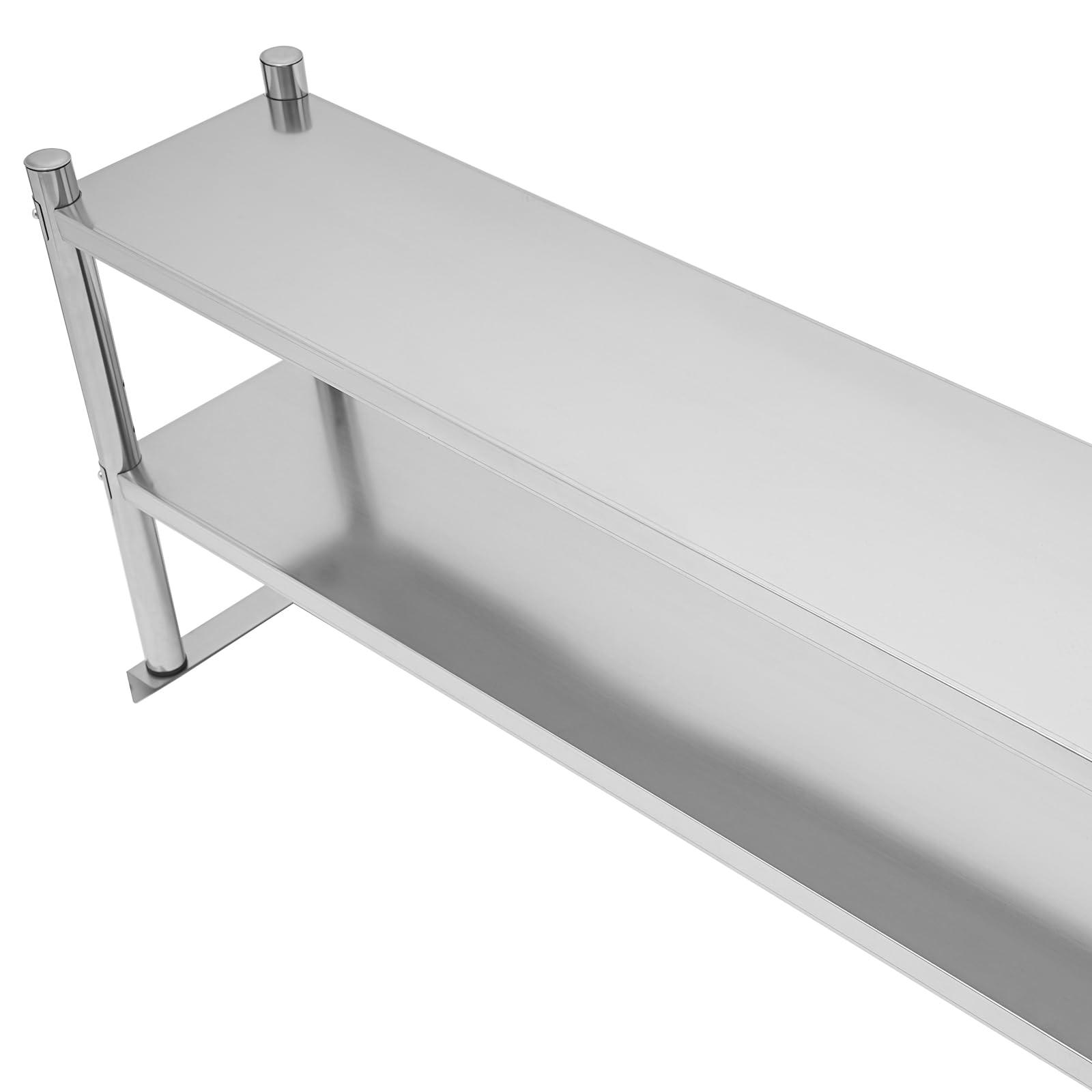 Hanmorfarbi Hanmorfarbi Metal Shelving Heavy Duty Storage Shelves Stainless Steel Storage Racks and Shelving,2 Tier Shelving Units and Storage,176lbs Bakers Rack with Storage,Adjustable Height (12 * 71 * 24in)