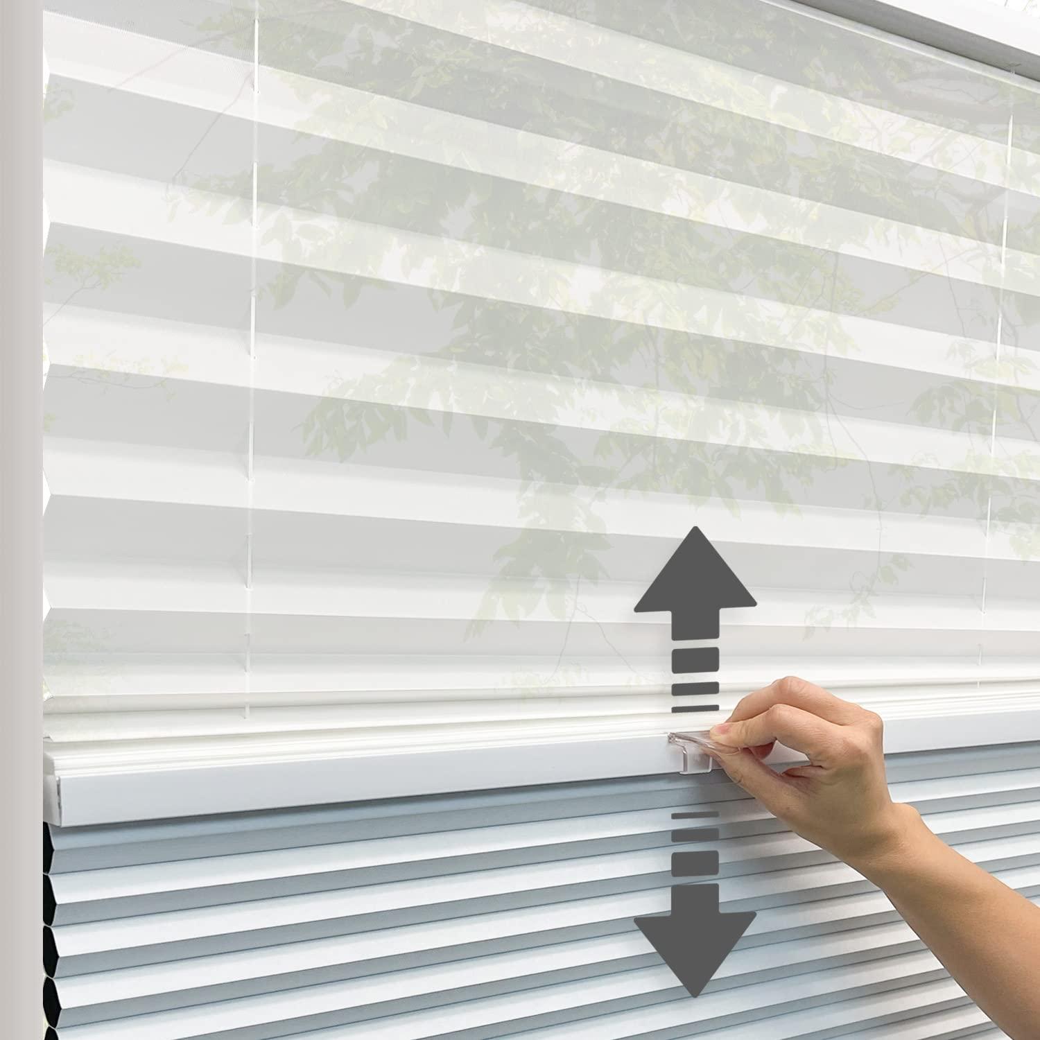 CHICOLOGY CHICOLOGY Cellular Shades, Day and Night Shades, Custom Blinds for Windows, Window Shades for Home, Blackout Shades, Window Coverings, Cellular Blinds, Snowfall (Blackout + Privacy), 60" W x 72" H