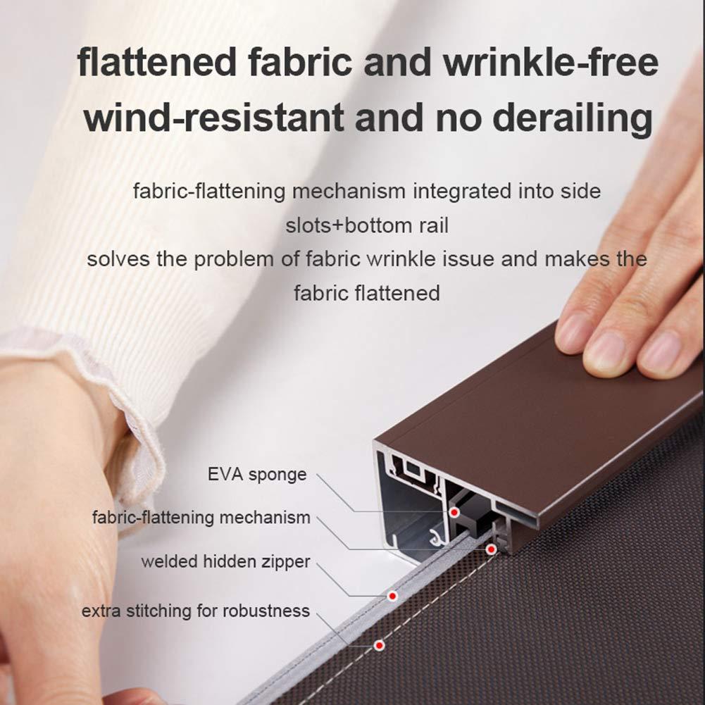 zshine ZSHINE Hard-Wired Outdoor Weatherproof Motorized Patio Roller Shades Remote Control for Porch Balcony Customized Size (Black)