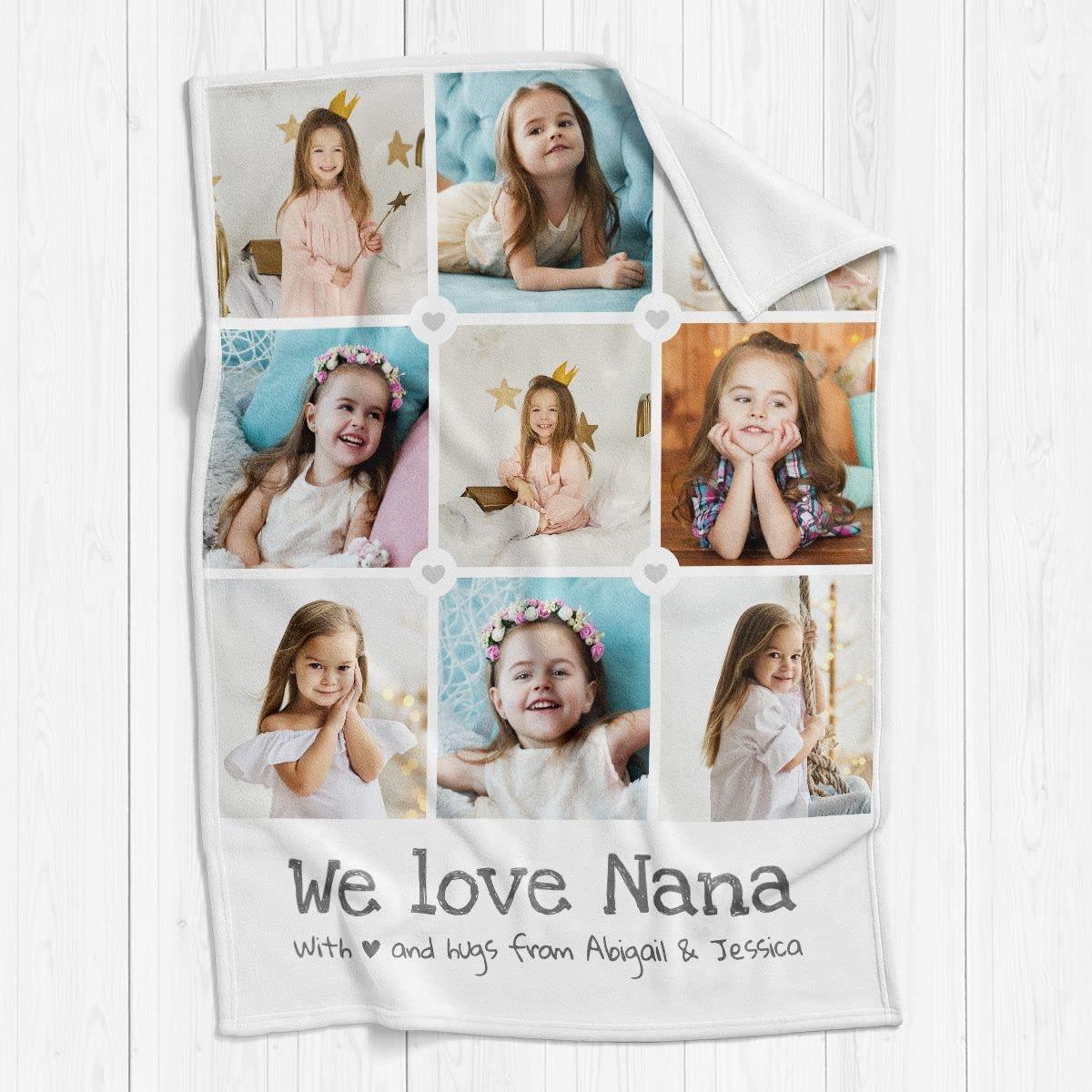 Printwoo Printwoo Custom Blankets with Photos, Personalized Photo Blankets Using My Own Photos, Customized Blankets with Pictures, Personalized Gifts for Women Men Baby Child, Personalized Gifts for Family