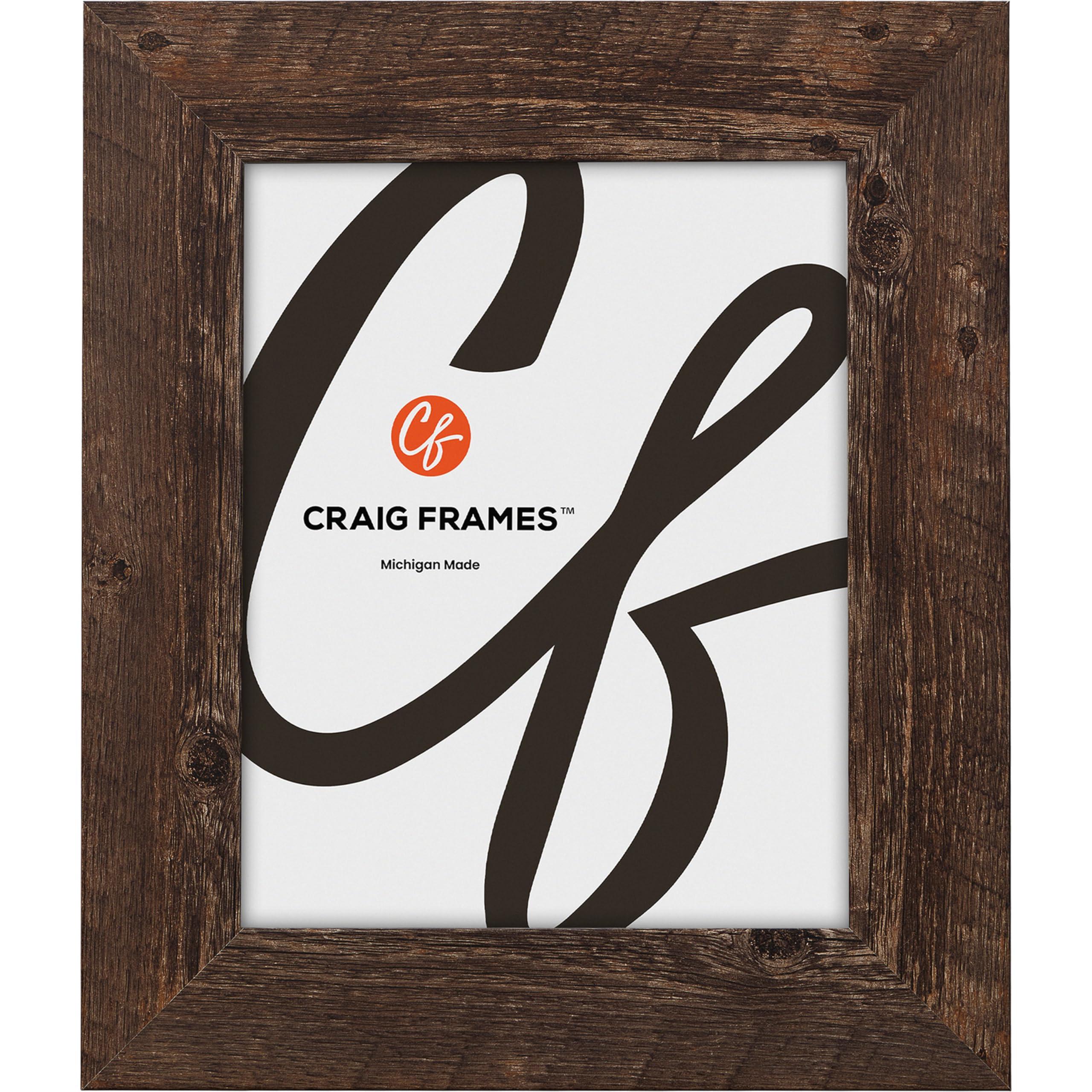 Craig Frames Craig Frames American Barn, 13x14 Picture Frame, Faux Barnwood, Brown Oak