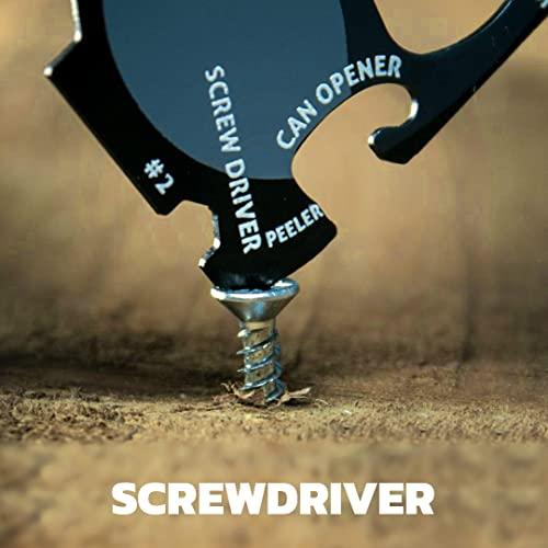 Wallet Ninja Wallet Ninja Multitool Card 18 in 1 Credit Card Size Multi-Tool for Quick Repairs, EDC Survival Gear, Bottle Opener, Camping Cool Gadget and Stocking Stuffer (Blue)