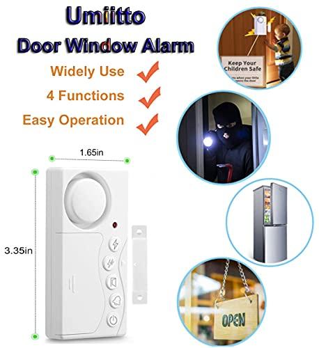 Umiitto Fridge Door Alarm with Delay Upgrade 3/15/30/60 Seconds Security Window/Door Alarm for Home Safety Loud 108dB Freeze Door Open Chime Refrigerator Alert (1 Set)
