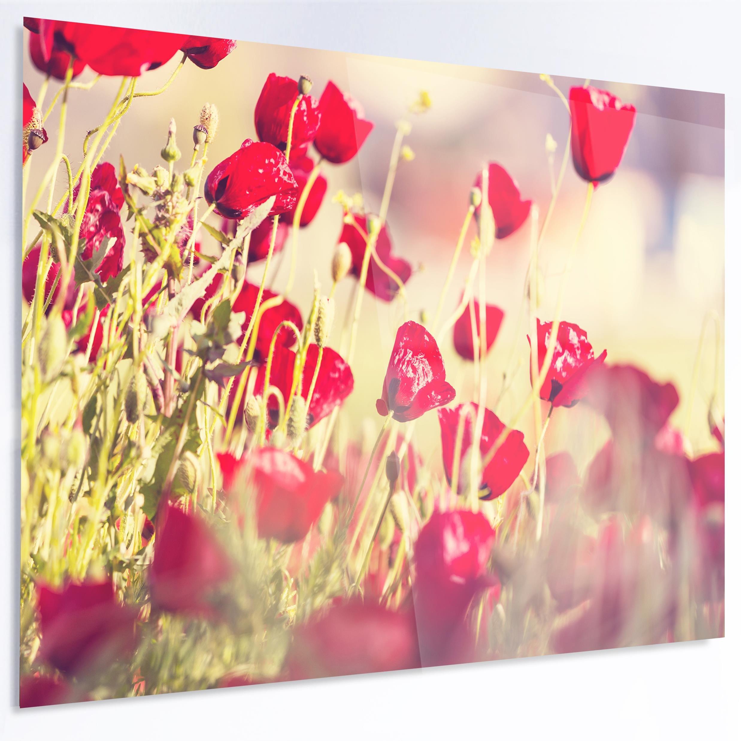 Design Art Designart MT12608-48-40-LED Metal Wall Art Backlit, 48x40-LED Backlight, Red