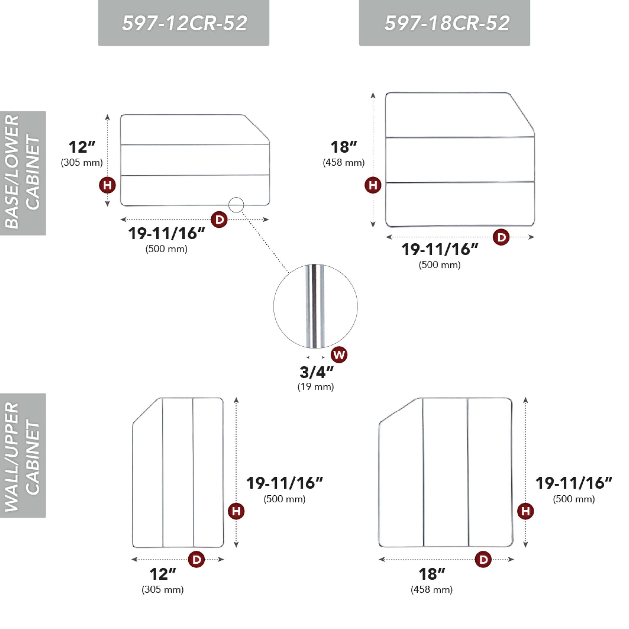 Rev-A-Shelf Rev-A-Shelf 12\" Baking Sheet Shelf Organizer for Wall and Base Kitchen Cabinets, Divider Pan Rack Storage Wires for Cupboards, Chrome, 597-12CR-52