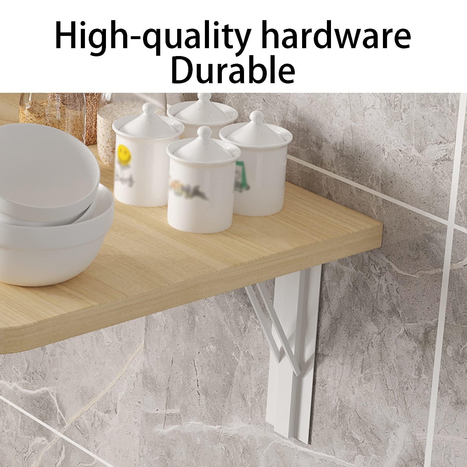 ENKEZI ENKEZI Wall Mounted Floating Folding Table, Wooden Desk for Office Home Kitchen, Modern Wood Folding Wall Mounted Desk, Heavy Duty Wall Mount Table Kitchen Dining Table (Size : 60x40cm(23.6x15.7in))