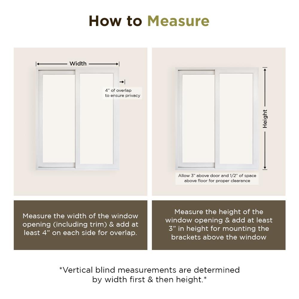 BlindDen BlindDen - Vinyl Vertical Window Blinds for Home - Vertical Blinds for Sliding Glass Doors - Solid Off-White 72" Wide x 60" Long, USA