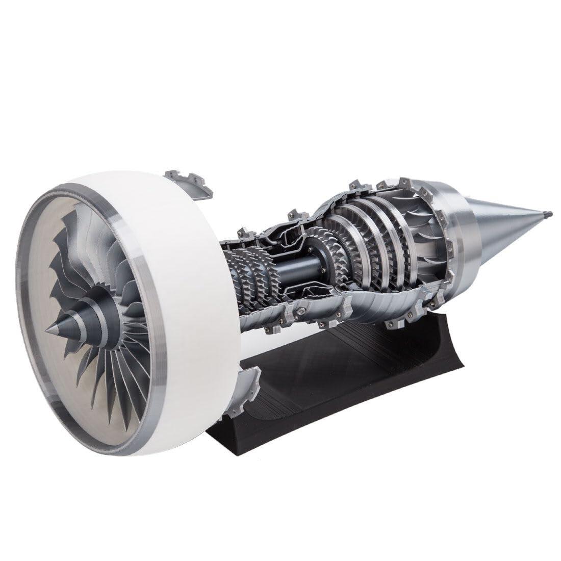 URMODELAND URMODELAND TR900 1/15 Jet Turbofan Turbojet Engine Model Kit for Adults, 3D Printing DIY Turbojet Engine Motor Model Turbofan Aircraft Engine Kit Mechanical Electricity Generator -Finished Version